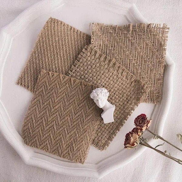 Tischmatten gewebte Placemat -Bauernhaus geflochtene hitzebeständige mit 6 Untersetzern natürlicher Rattan Stroh Wicker -Placemat für Patio Home Decor