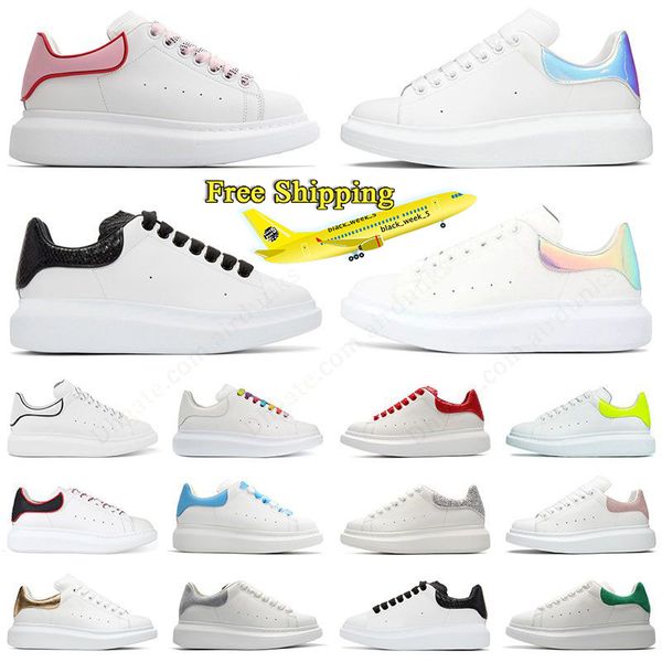 2024 neue weiße Sneakers Damen Herren Freizeitschuhe Plattform Designer Leder Sneakers Flache Party Hochzeit Büro Schuhe Sport Sneaker Kostenloser Versand Trainer Größe 36-45