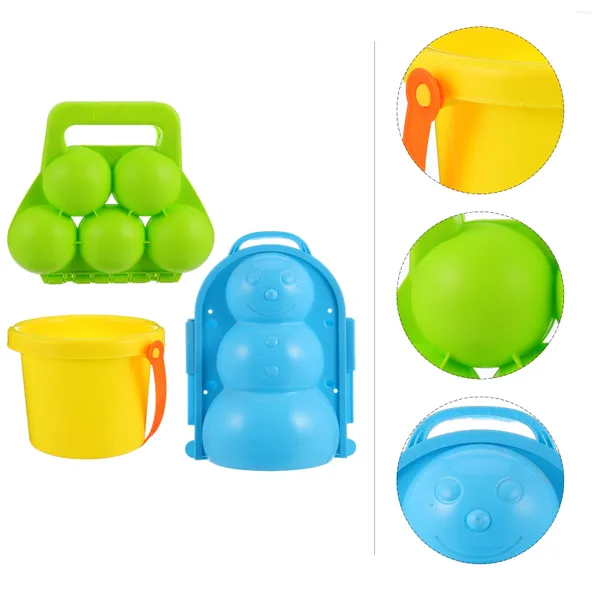 Giacche da sci 1 set Strumenti per giochi sulla neve Clip per palle di neve Secchi Stampi per pupazzi di neve (colore casuale)