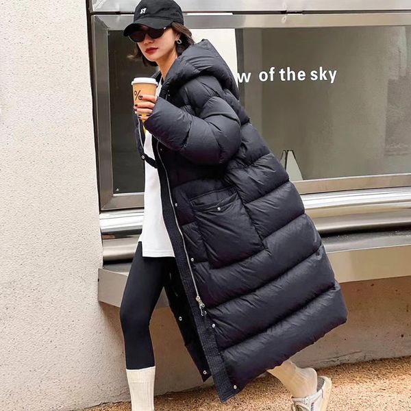 Mulheres Down Parkas Janveny Moda Espessura Puffer Casaco Mulheres Oversize Inverno Branco Duck Down Jacket Senhoras Puffy Quente Neve Parkas Feminino Outwear 231220