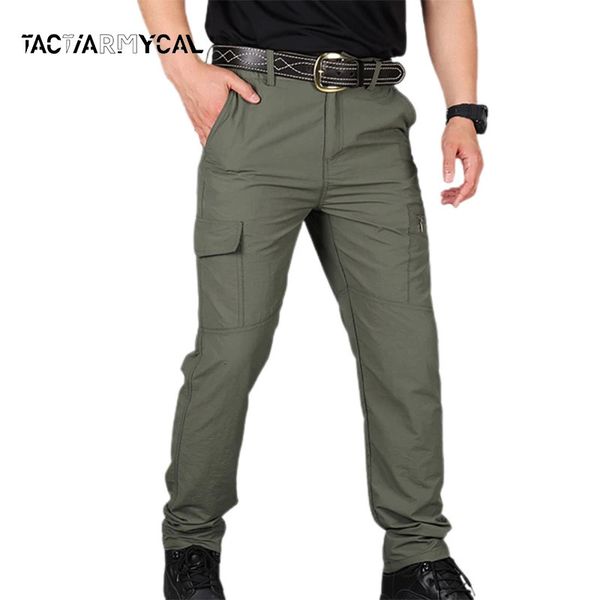 Jeans masculinos calças casuais calças de carga militari tático calças do exército masculino respirável impermeável multi-bolsos calça tamanho s-5xl plus size 231220