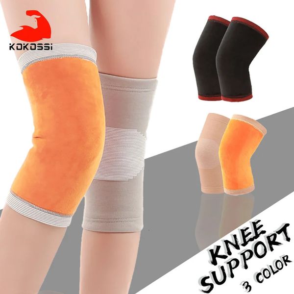 Kokossi 1 par de inverno quente esportes joelho apoio elástico respirável mais veludo joelheiras protetor comum evitar artrite joelheira 231220