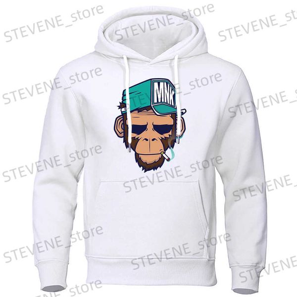 Felpe con cappuccio da uomo 2023 Personalità Smoking Monkey Felpa con cappuccio Moda uomo Felpa con cappuccio Hip Hop Casual Fleece Streetwear Primavera Autunno Nuova felpa con cappuccio T231220