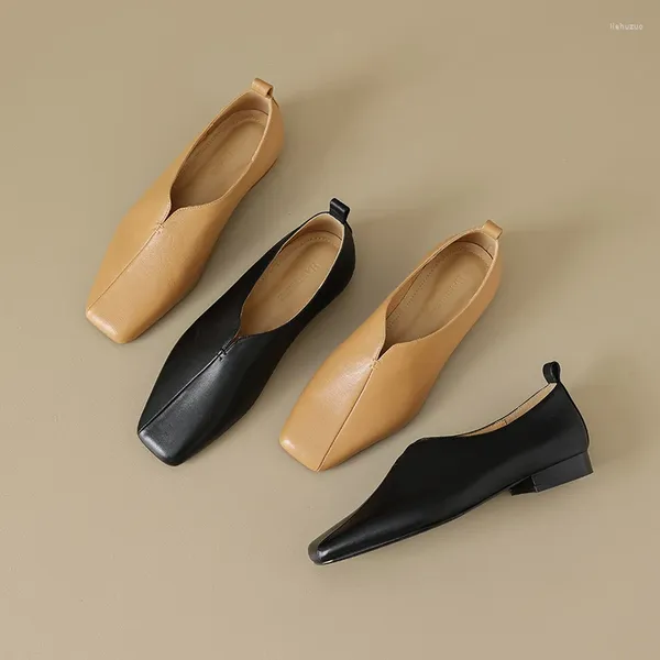 Sapatos de vestido Mulheres Bombas Genuine Leather2cm Saltos Elegantes Moda Concisa Alta Qualidade Senhora Grande Tamanho Grosso Salto A155