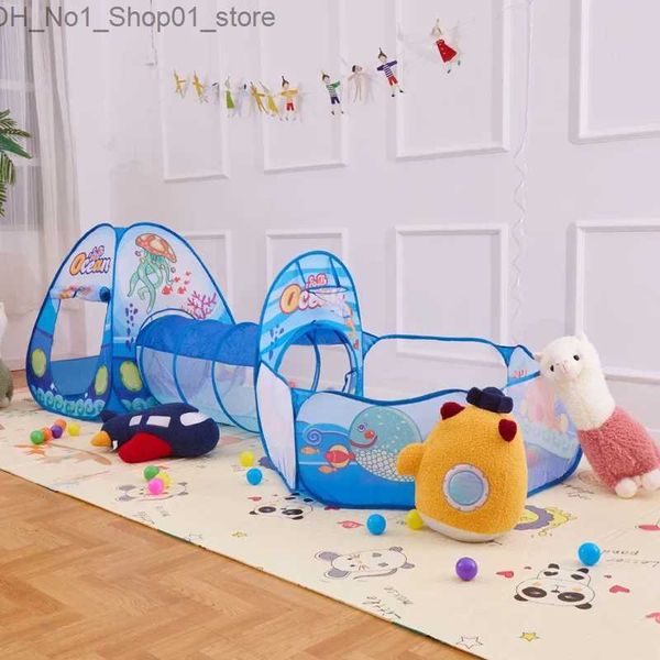 Barracas de brinquedo cercadinho portátil para crianças piscina de bolinhas parque de bebês tenda infantil cercadinho bolas de túnel para piscina seca bolinhas de bolinhas parque infantil q231220