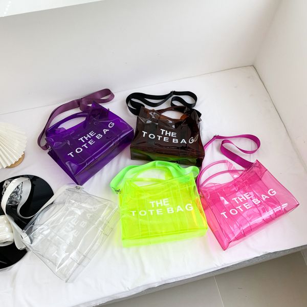 Sac de créateur Sac fourre-tout Femmes Sac à main Sac à bandoulière Transparent Jelly PVC Sac Bandoulière Shopping Luxe Mode Fourre-tout Sac Grands sacs à main