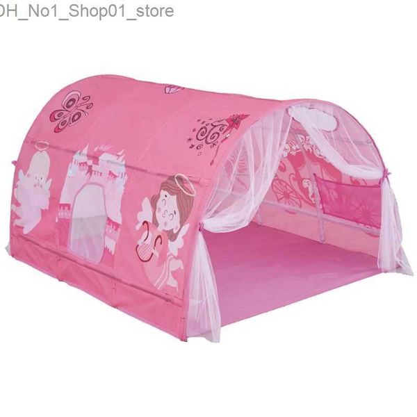 Torda de brinquedo Toys Kid Tent Tent Play House 1,4m Criança portátil bebê dobrável desenho dobrável Cartoon pequeno tenda de tenda de crianças cama Princesa tenda q231220