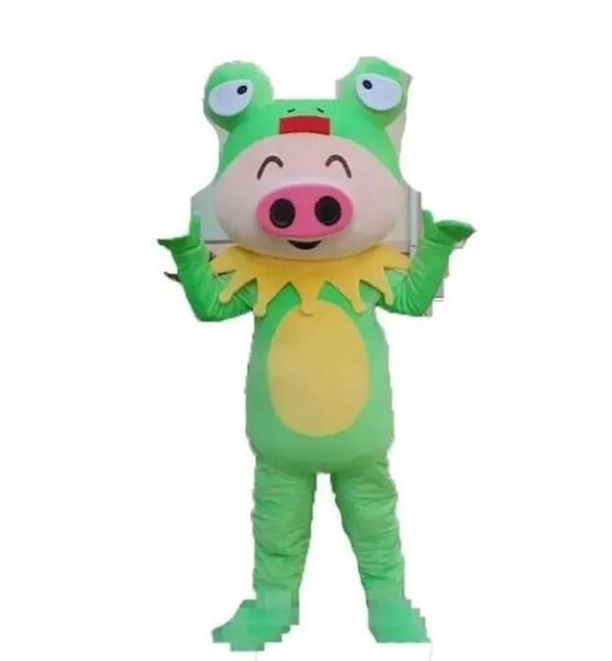 2024 Sconto di fabbrica Green Frog Costume della mascotte del vestito operato Compleanno Festa di compleanno Vestito di Natale Carnevale