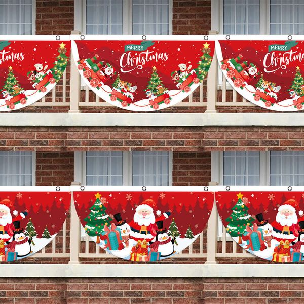 Upgrade Weihnachten Outdoor Fan-förmige Flagge Banner Frohe Weihnachten Dekor für Zuhause 2023 Weihnachtsschmuck Weihnachten Navidad Geschenk Neujahr 2024