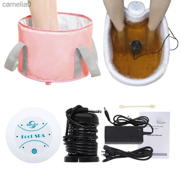 Massageadores elétricos Detox Ionic Cleanse Foot Spa Bath Massager Máquinas Vibratórias Elétricas Mini FootBath Care Matrizes Aqua Health TherapyL231220