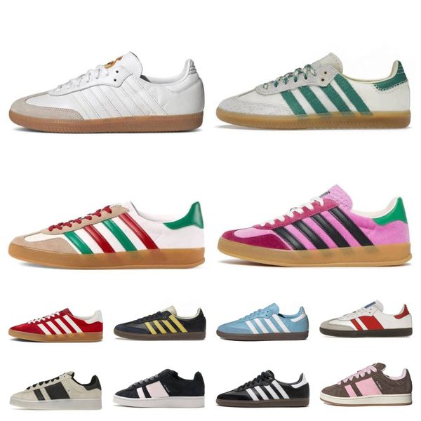 2024 Gazelle Bold Pink Glow Designer-Schuhe für Herren und Damen, Plateau-Sneaker, Campus 00er-Low-Top-Leder-Trainer, OG, Vegan, Weiß, Gummi-Samt, Herren-Sport-Wildleder-Freizeitschuh