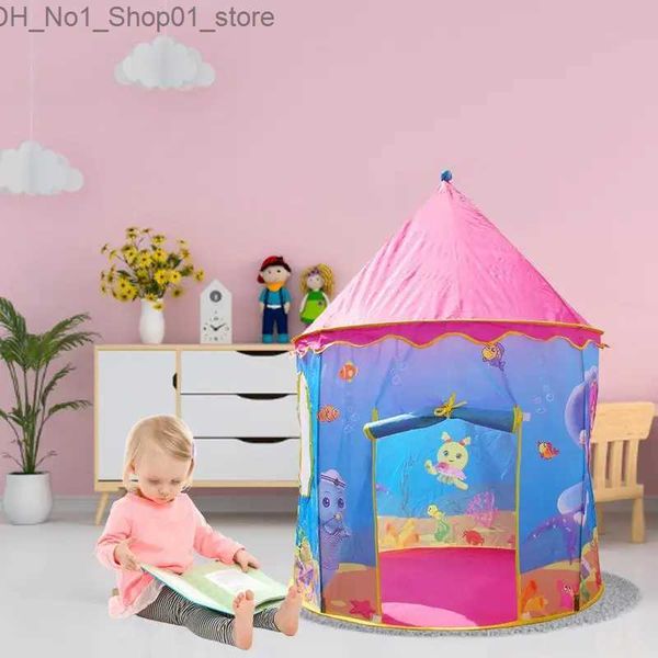 Spielzeugzelte faltbare Prinzessin Schloss Spiel Zelt tragbare Kinder Zelt Outdoor -Spiele Garten Tipi Prinzessin Castle Pop -up Play Tent House Toys Q231220