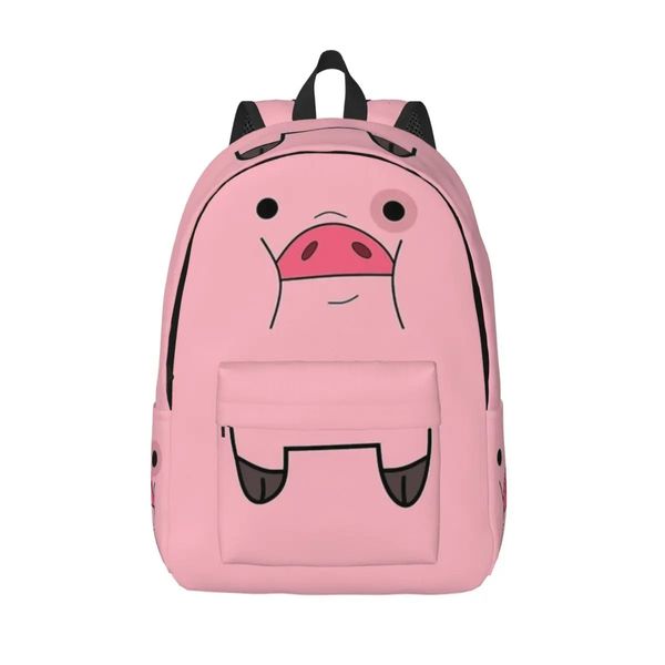 Sacos escolares Cute Pet Pig Waddles Cartoon Mochila Schoolbag Estudante Bookbag Adolescentes Daypack com Bolso 231219