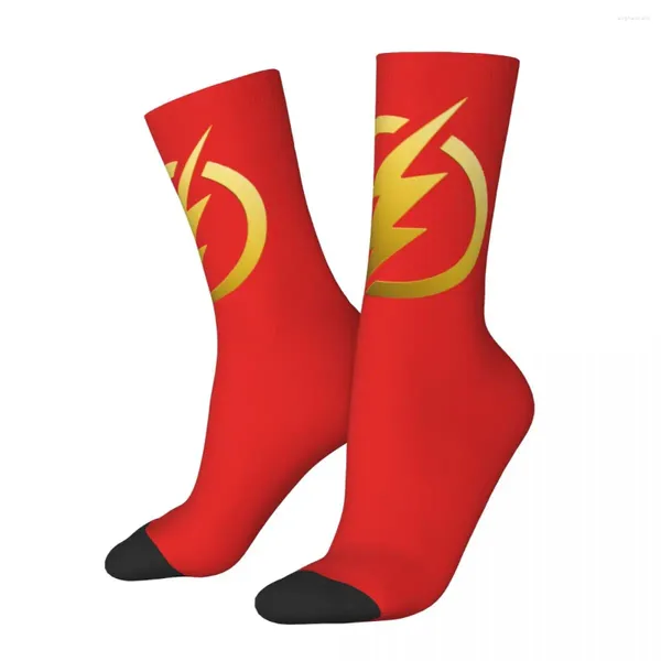 Frauen Socken Rote Flash -Logo Neuheit Strümpfe Frauen warme weiche Outdoor Sport Winter Custom Anti Slip