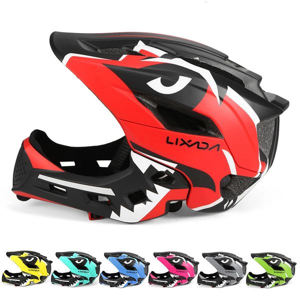 Caschi ciclistici per bambini staccabile cascata per bici a faccia piena per bambini Sports Child Cycling MTB Motorcycle Skateboarding Roller pattinaggio Helmet 231219