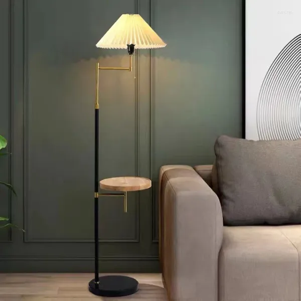 Lâmpadas de assoalho lâmpada LED quarto sala de estar simples moderno quente criativo cabeceira ao lado do sofá prateleira de tecido