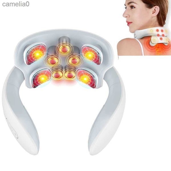 Massaggiatori elettrici Smart Back Neck Massager Strumento Massaggio della spalla Vertebra cervicale Assistenza sanitaria Vibratore Riscaldamento Alleviare il dolore muscolare Vendita caldaL231220