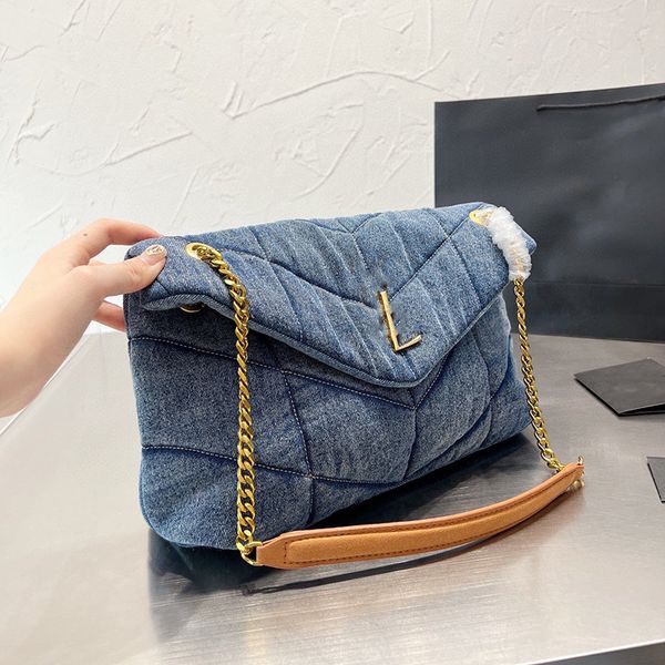 10A Designer Tasche Mädchen Damen Umhängetasche Washed Denim Bag Flap Bag Kettentasche Umhängetasche Geldbörse Handytasche