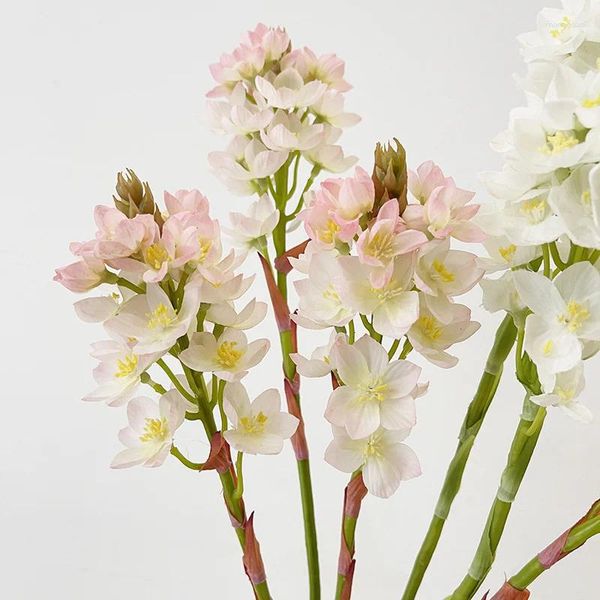 Flores decorativas plantas artificiais roxo branco amarelo cor rosa lírio casa jardim decorar