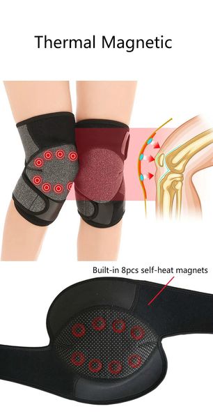 Masculino feminino 2 pçs turmalina auto aquecimento ímã joelheira suporte terapia magnética joelheiras mais quente para esportes de inverno segurança 231220