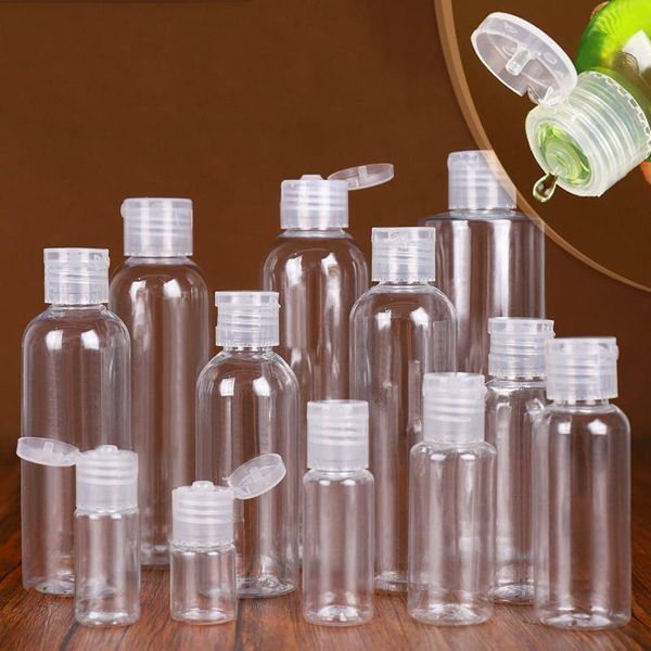 Bottiglia di disinfettante per le mani in plastica 5ML 10ML 20ML 30ML 50ML 60ML 100ML 120ML 150ML 200ML PET Tappo a farfalla Bottiglie di plastica trasparenti per Li Cdeh