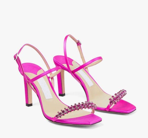 Sandali da donna perfetti Scarpe Décolleté decorati con cristalli a foglia Donna femminile Tacchi a spillo sexy Abito da sera per feste Sandali con tacco alto gladiatore bianco dorato