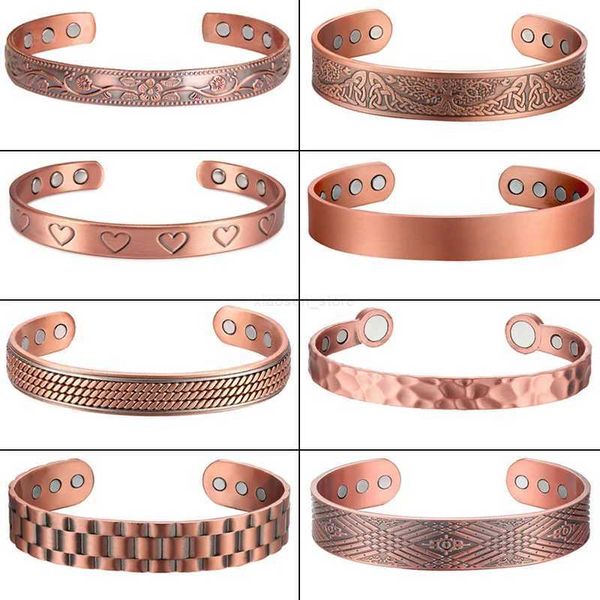 Bracciale magnetico in rame puro a catena da uomo magneti regolabili per artrite bracciale da donna terapia braccialetti di energia sanitaria Dropshipping / all'ingrosso