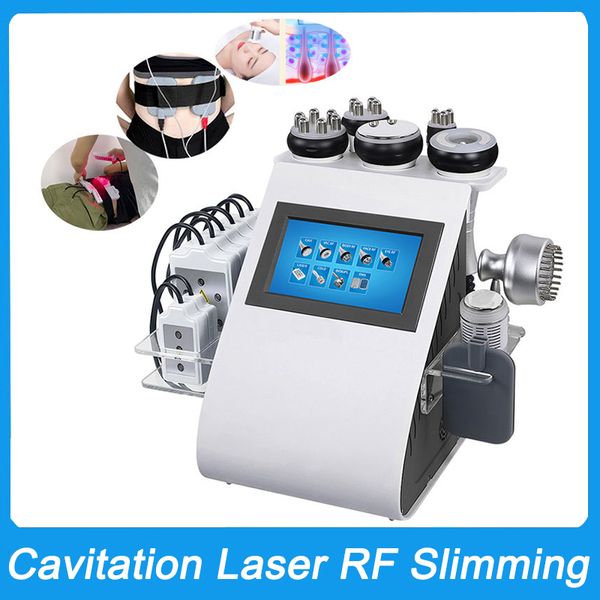 9in1 Cavitazione Dimagrante Macchina di bellezza multifunzionale Lipolaser RF Vuoto Liposuzione Massaggio EMS Martello freddo Fotone Terapia della luce Sollevamento della pelle Modellamento del corpo