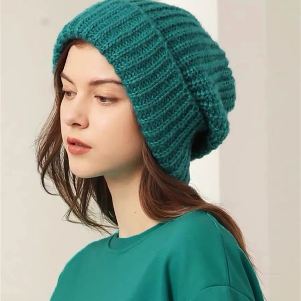 Berretti Beanie/Teschio Cappelli invernali da donna lavorati a maglia Temperatura di blocco Cappellini unisex caldi Berretti di lana morbidi e morbidi per la pelle Accessori di abbigliamento 231219