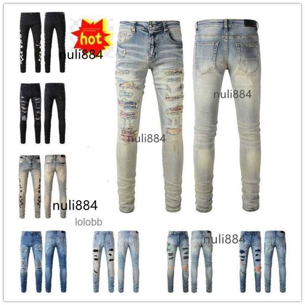 NUOVI ARRIVI AMARI AMIRL AMILLIES AM AMI IMIRI AMIIRI MENS DESIGNO DI LUGO DI LUXI DENIM JEANS Cantaloni Jean Coolguy Biker Pants Man 2024 Abbigliamento #020