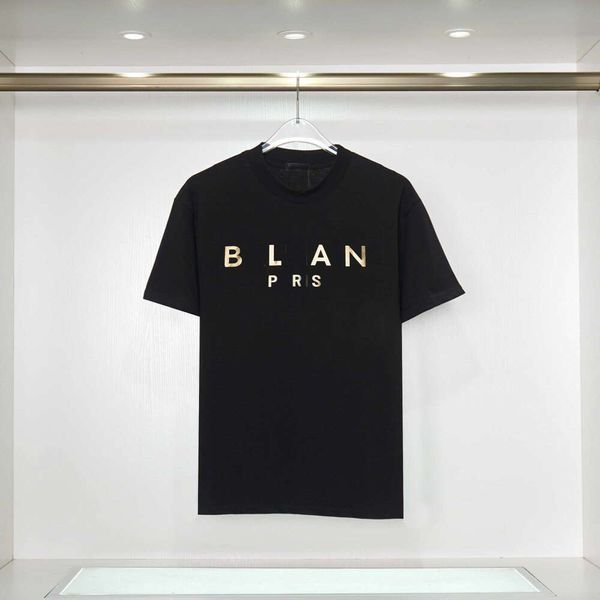 Designer Luxo Balans Balans Camiseta clássica de manga curta para homens e mulheres, impressão metálica de algodão puro top casual solto