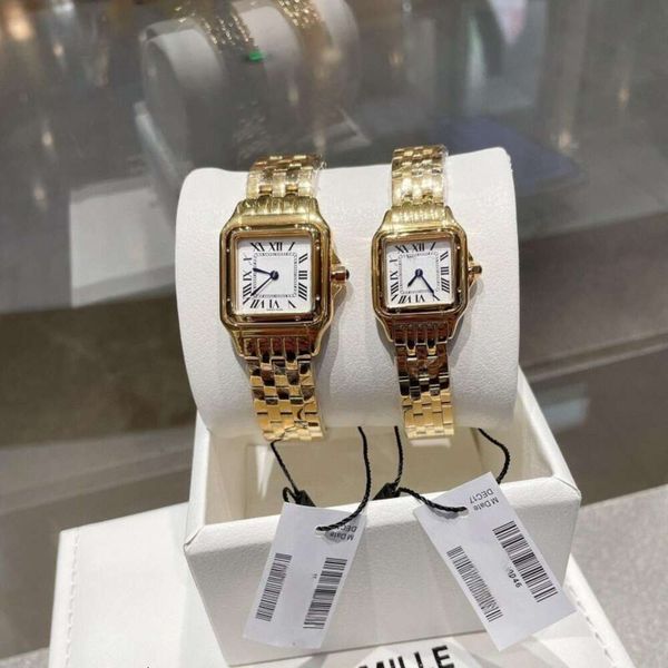 Principal de luxo designer clássico Carti Watch Precision Steel Women Fashion Fashion Square Diamond Diamond Roman Cheetah Casal Quartz Women's Watch