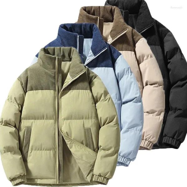 Erkek Ceketler Kış Ceket Erkekler için Kalın Sıcak Moda Sıcak Moda Puffer Puffer Pamuk Yastıklı Palto Giyim Stand Yasağı