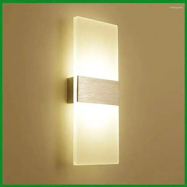 Lâmpada de parede LED Luzes Ao Ar Livre IP44 Wash Light 3W 6W 12W Up Down Iluminação Acrílica Moderna para Quarto Sala de Estar