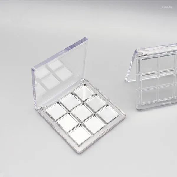 Bottiglie di stoccaggio trasparente palette di ombretto vuoto Casella di rossore quadrata di custodia cosmetica 9 griglie da ombretto Packaging