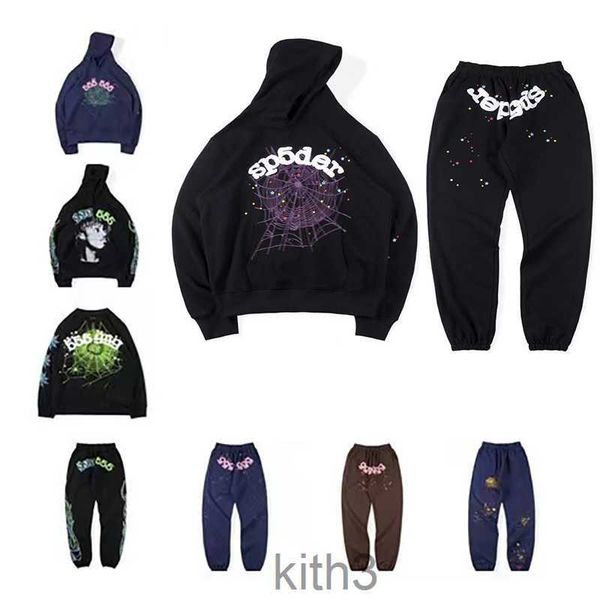 Spider Felpe con cappuccio Designer Uomo Pullover Rosso Sp5der Young Thug 555555 Angel Uomo Donna Felpa con cappuccio Web ricamata Felpa Joggers Taglia S/m/l/xl EE4L