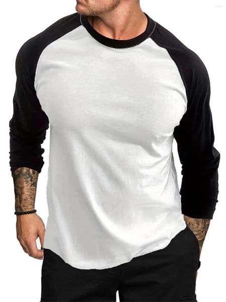 Herren-T-Shirts Langarm PLUS-Size Casual Top Round Hals T-Shirt