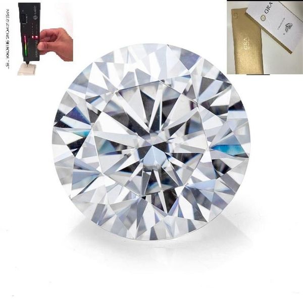 Altro da 3 mm a 15 mm D Colore VVS1 Moissanite allentato Passato di prova del diamante Perline di Mossanite rotonde naturali Pietra brillante bianca285f