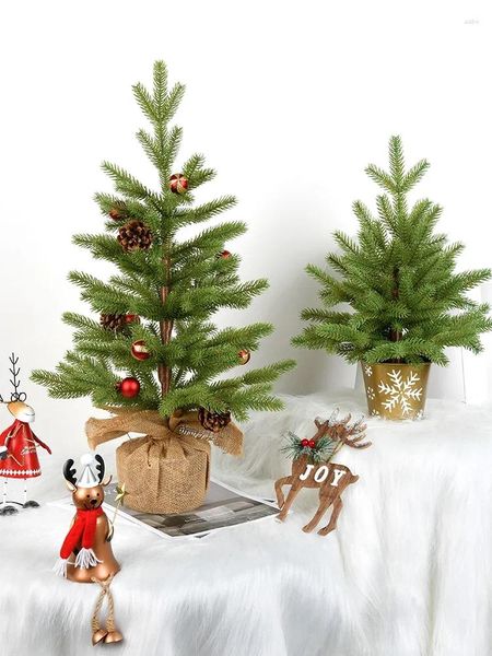 Decorazioni natalizie Desktop Mini Tree PE Simulazione Snow Flocking Decorazione scena bonsai