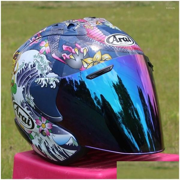 Capacetes de motocicleta Capacetes de motocicleta Open Face 3/4 Capacete Sz-3 Oriental Dragon Ciclismo Dirt Racing e Kart Protetor G Drop Delive Dhnjw