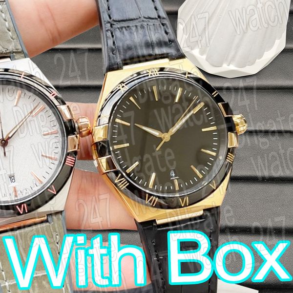 Mens relógios de luxo designer pulseira de borracha relógio automático 316 pulseira de couro de bezerro de aço inoxidável mineral vidro resistente a riscos superclone menwatch com caixa