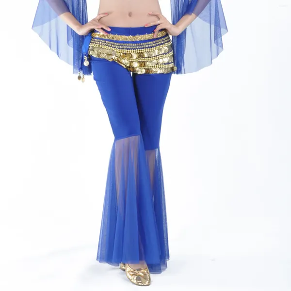 Сценическая одежда, женский костюм для танца живота, прозрачные тюлевые брюки-клеш, расклешенные брюки с низкой посадкой