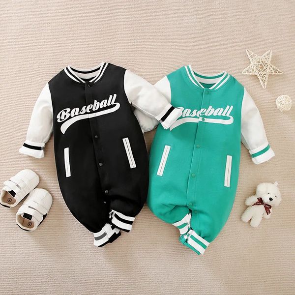 Primavera e autunno Ragazzi Ragazze Bello fresco baseball Jersey Cotone Comodo Casual Manica lunga Body per neonato 231220