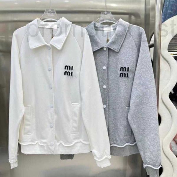 Mulheres Hoodies Moletons Designer Miumius Sweater Bordado Varsity Jacket Mulheres Cardigan Casaco Camisas de Marca de Luxo Quente Jaquetas de Beisebol Moletom Solto