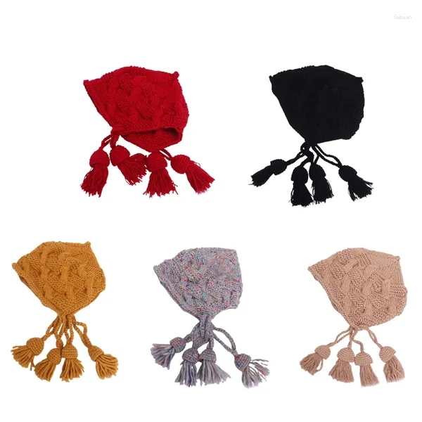 Berets Thermo-Strickmütze Twist Braid Wolle Lei Feng für kühle Outdoor-Aktivitäten