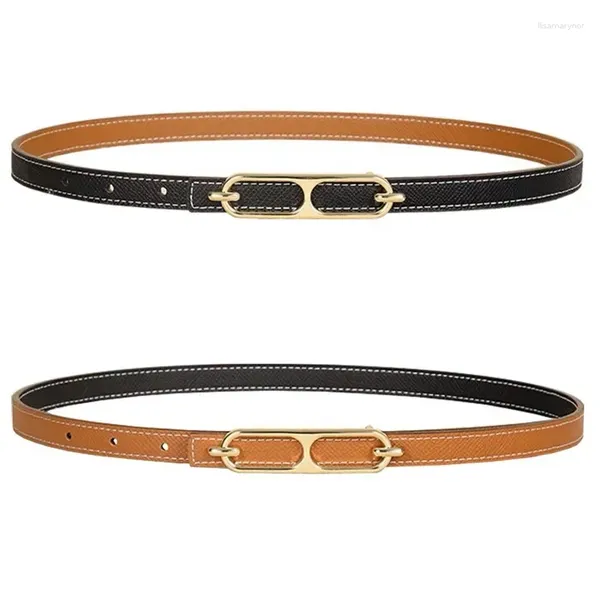 Cinturones Cinturón de cuero de moda de alta calidad Uso de doble cara de jeans decorados Ins para dama Accesorios de diseñador de lujo