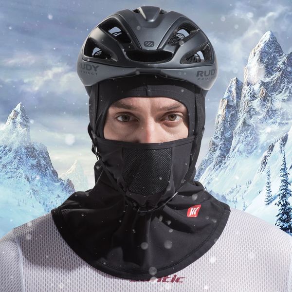 Santische Männer Fahrradkappe Winter halten warme Sportmaske Kopfbedeckung Fahrrad -Kopfhüte Windfest staubdicht K20M7180H 231220