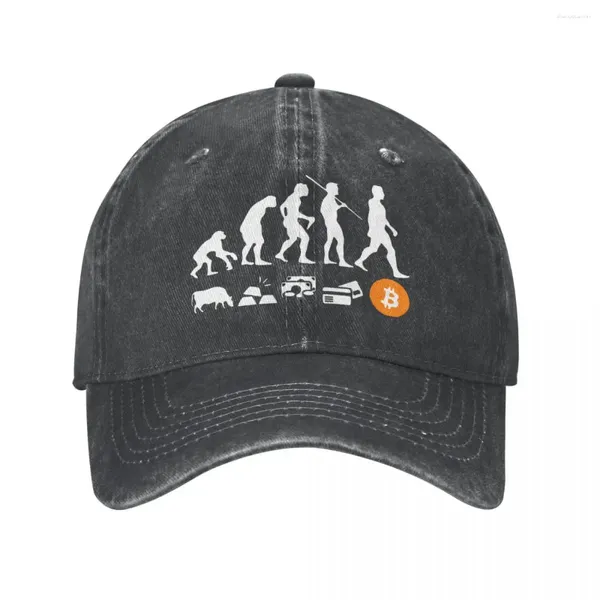 Cappellini da baseball 2023 Donne di estate Evoluzione del denaro Berretto da baseball Btc Crypto Blockchain Hip Hop Cappello da sole Cappelli in denim da viaggio all'aperto