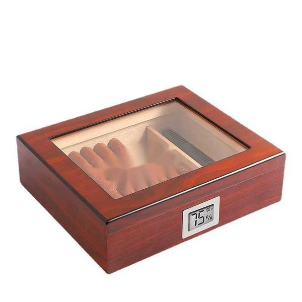 Guevara cedro madeira charuto viagem humidor caixa portátil caso umidificador higrômetro sigaren para homem