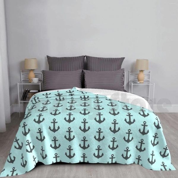 Decken, Ankerdecke für Sofa, Bett, Reisen, Ozean, Meer, Blau, Seemann, Boot, Strand, Marineblau, Sorority, Sommerwellen